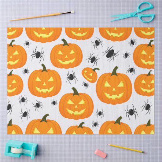 Halloween-Kürbisumzug Seidenpapier (Basteln)
