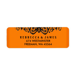Halloween-Label - Orange & Black