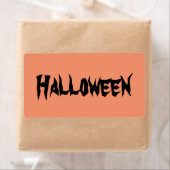 Halloween-Labels mit schwarzem Text auf Orange (Insitu)
