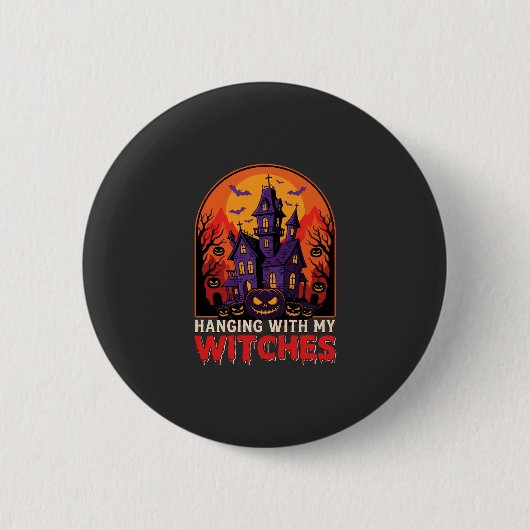 Halloween-Labor-Monster-Kürbis-Mond-Vektor Button (Vorderseite)