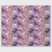 Halloween Labradoodle / Goldendoodle Geschenkpapier (Flach)