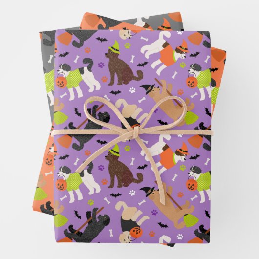 Halloween Labradoodle / Goldendoodle Geschenkpapier Set (Beispiel)