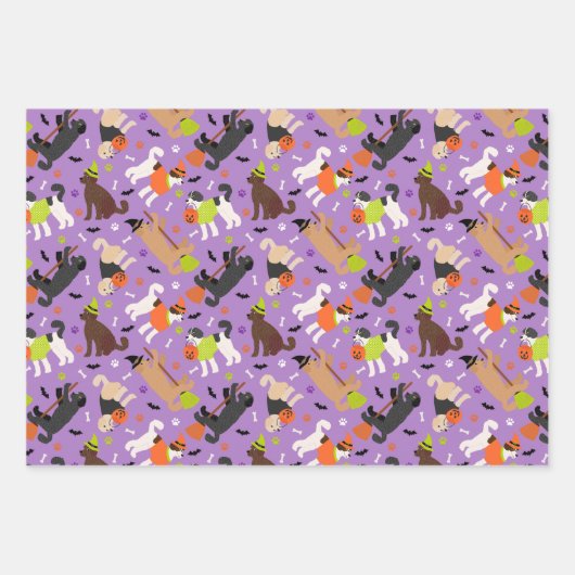 Halloween Labradoodle / Goldendoodle Geschenkpapier Set (Vorderseite)