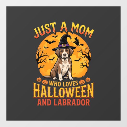 Halloween Labrador Mama Hexenhund Design_1 Fensteraufkleber (Blatt)