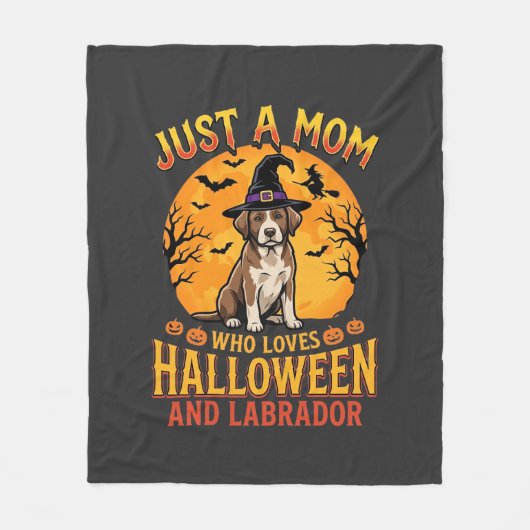 Halloween Labrador Mama Hexenhund Design_1 Fleecedecke (Vorderseite)