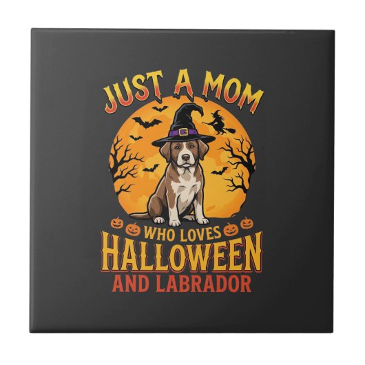 Halloween Labrador Mama Hexenhund Design_1 Fliese (Vorderseite)