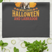 Halloween Labrador Mama Hexenhund Design_1 Geschirrtuch (Gefaltet)