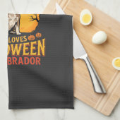 Halloween Labrador Mama Hexenhund Design_1 Geschirrtuch (Viertel Falte)