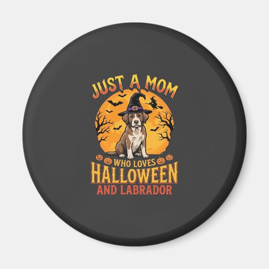 Halloween Labrador Mama Hexenhund Design_1 Magnet (Vorne)