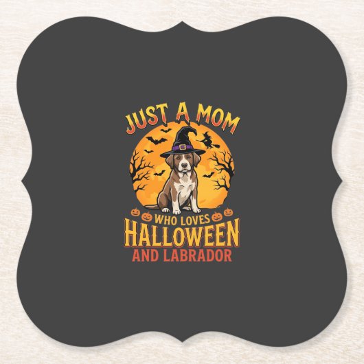 Halloween Labrador Mama Hexenhund Design_1 Untersetzer (Vorderseite)
