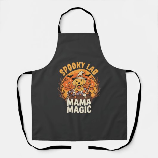 Halloween Labrador Mama Magie Schürze (Vorderseite)