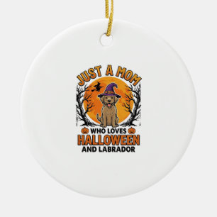 Halloween Labrador Mama Vintage Hund Design_1 Keramik Ornament
