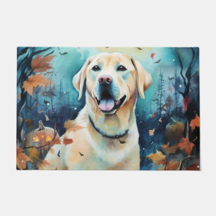 Halloween Labrador mit Pumpkins Beängstigend Fußmatte