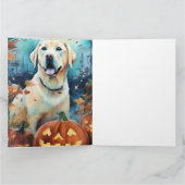 Halloween Labrador mit Pumpkins Beängstigend Karte (Innenseite)
