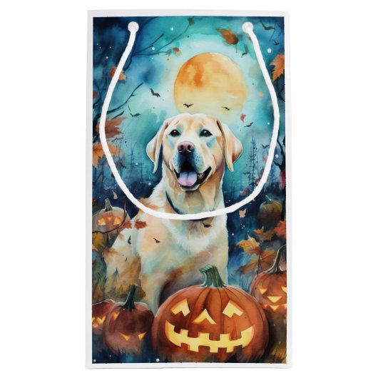 Halloween Labrador mit Pumpkins Beängstigend Kleine Geschenktüte (Rückseite)