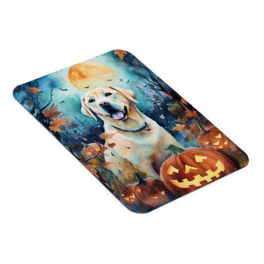 Halloween Labrador mit Pumpkins Beängstigend Magnet (Rechte Seite)
