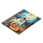 Halloween Labrador mit Pumpkins Beängstigend Notizblock (Linke Seite)