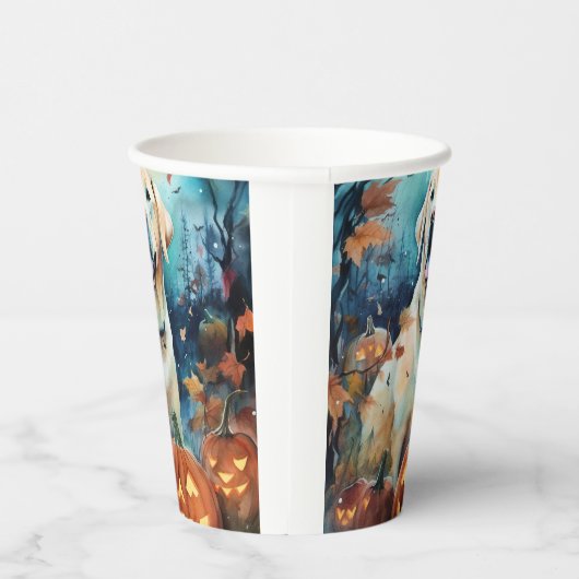 Halloween Labrador mit Pumpkins Beängstigend Pappbecher (Rechts)