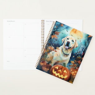 Halloween Labrador mit Pumpkins Beängstigend Planer
