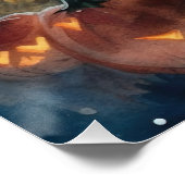 Halloween Labrador mit Pumpkins Beängstigend Poster (Ecke)