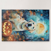 Halloween Labrador mit Pumpkins Beängstigend Puzzle (Horizontal)