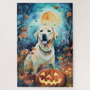 Halloween Labrador mit Pumpkins Beängstigend Puzzle