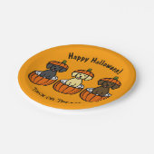 Halloween Labrador Puppies und Pumpkins Pappteller (Schrägansicht)