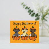 Halloween Labrador Puppies und Pumpkins Postkarte (Stehend Vorderseite)