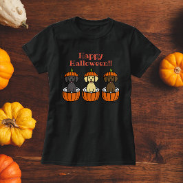 Halloween Labrador Puppies und Pumpkins T-Shirt