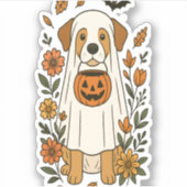 Halloween Labrador Retriever Blume Aufkleber (Vorderseite)