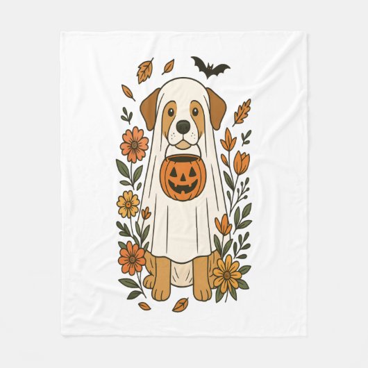 Halloween Labrador Retriever Blume Fleecedecke (Vorderseite)