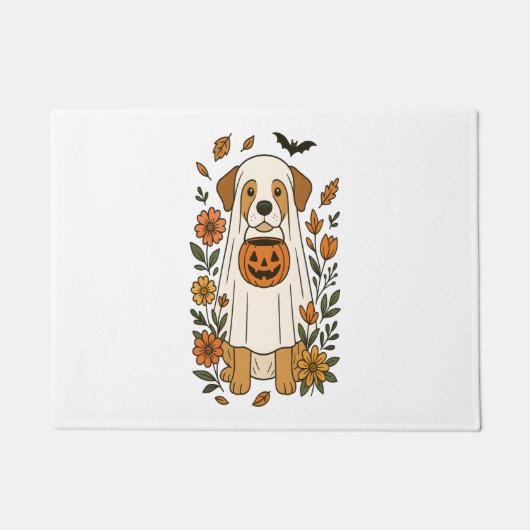 Halloween Labrador Retriever Blume Fußmatte (Vorderseite)