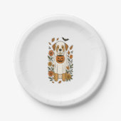 Halloween Labrador Retriever Blume Pappteller (Vorderseite)