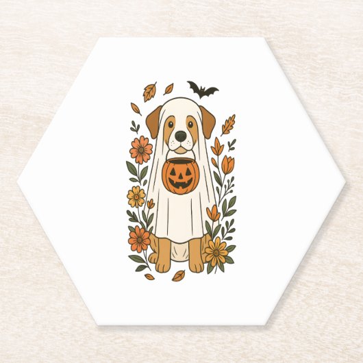 Halloween Labrador Retriever Blume Untersetzer (Vorderseite)