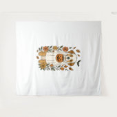 Halloween Labrador Retriever Blume Wandteppich (Vorderseite (Horizontal))