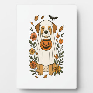 Halloween Labrador Retriever Blumen Fotoplatte