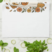 Halloween Labrador Retriever Blumen Geschirrtuch (Gefaltet)