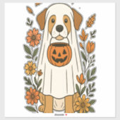 Halloween Labrador Retriever Flowers Aufkleber (Blatt)