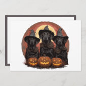 Halloween Labrador Retriever Hunde Hexenhats Einladung (Vorne/Hinten)