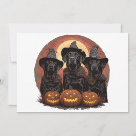 Halloween Labrador Retriever Hunde Hexenhats Einladung