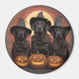 Halloween Labrador Retriever Hunde Hexenhats Magnet