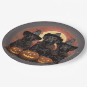 Halloween Labrador Retriever Hunde Hexenhats Pappteller (Schrägansicht)