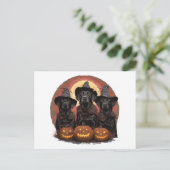 Halloween Labrador Retriever Hunde Hexenhats Postkarte (Stehend Vorderseite)