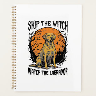 Halloween-Labrador-Shirt mit Grusel-Hund-Warnung_1 Planer
