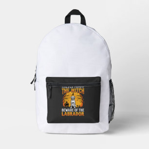 Halloween Labrador Vorsicht vor dem Hund Bedruckter Rucksack