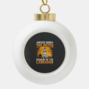 Halloween Labrador Vorsicht vor dem Hund Keramik Kugel-Ornament