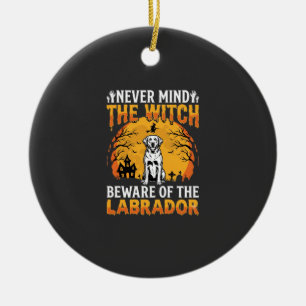 Halloween Labrador Vorsicht vor dem Hund Keramik Ornament