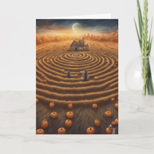 Halloween-Labyrinth trifft uns im Labyrinth Karte (Vorderseite)