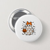 Halloween Lace Ghost Coquette Bow Pumpkin Spooky S Button (Vorne & Hinten)