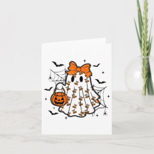 Halloween Lace Ghost Coquette Bow Pumpkin Spooky S Karte
